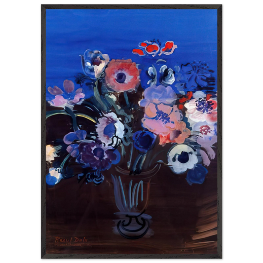 ANEMONES N1 - Raoul Dufy 70x100 cm / 28x40 inches Framed Art Print – Black Wooden Frame