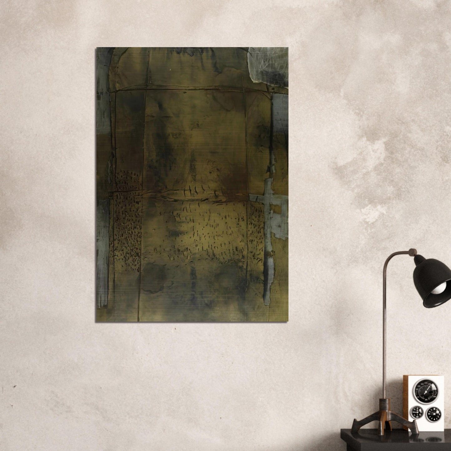 GREY OCHRE 1958 - Antoni Tapies Brushed Aluminum Print - 70x100 cm / 28x40 inches | Antoni Tapies Aluminum Print | Antoni Tapies Prints