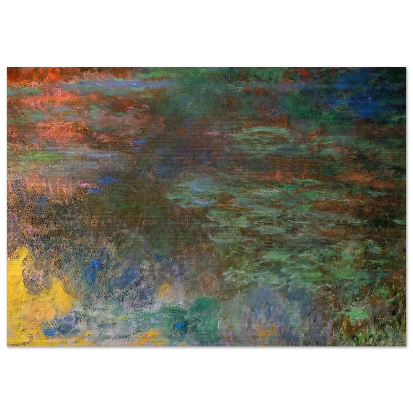 Water Lily Pond, Evening right panel - claude monet Brushed Aluminum Print - 70x100 cm / 28x40 inches | claude monet Aluminum Print | claude monet Prints