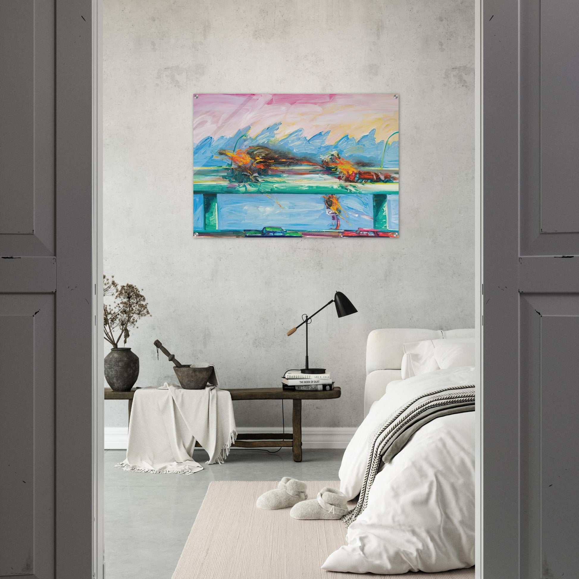 Crash in Phthalo Green - 1984 - Carlos Almaraz Acrylic Print - 70x100 cm / 28x40″ inches