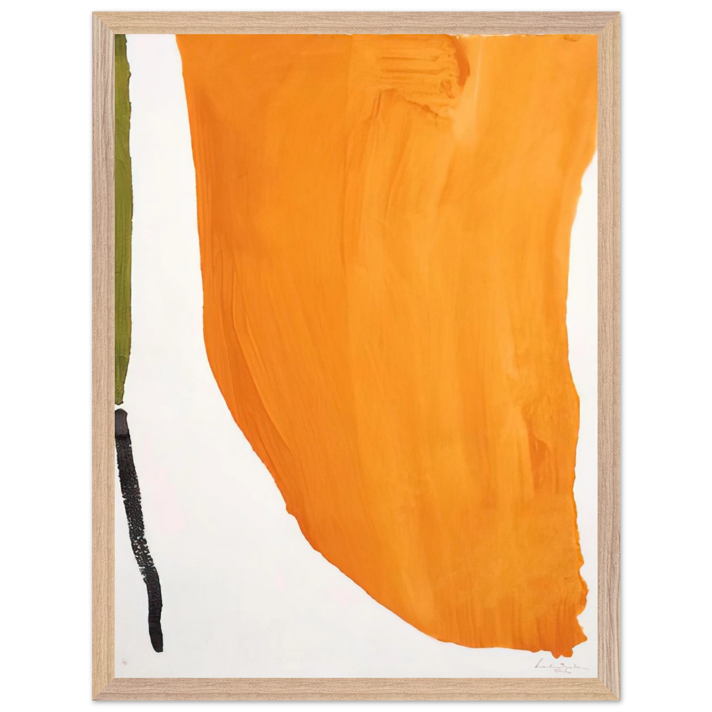 Helen Frankenthaler - Orange Downpour - 1970 Wall art - 20x25 cm / 8x10 inches - Premium Wooden Framed Poster With Fine Art Paper-canvas - Wood frame