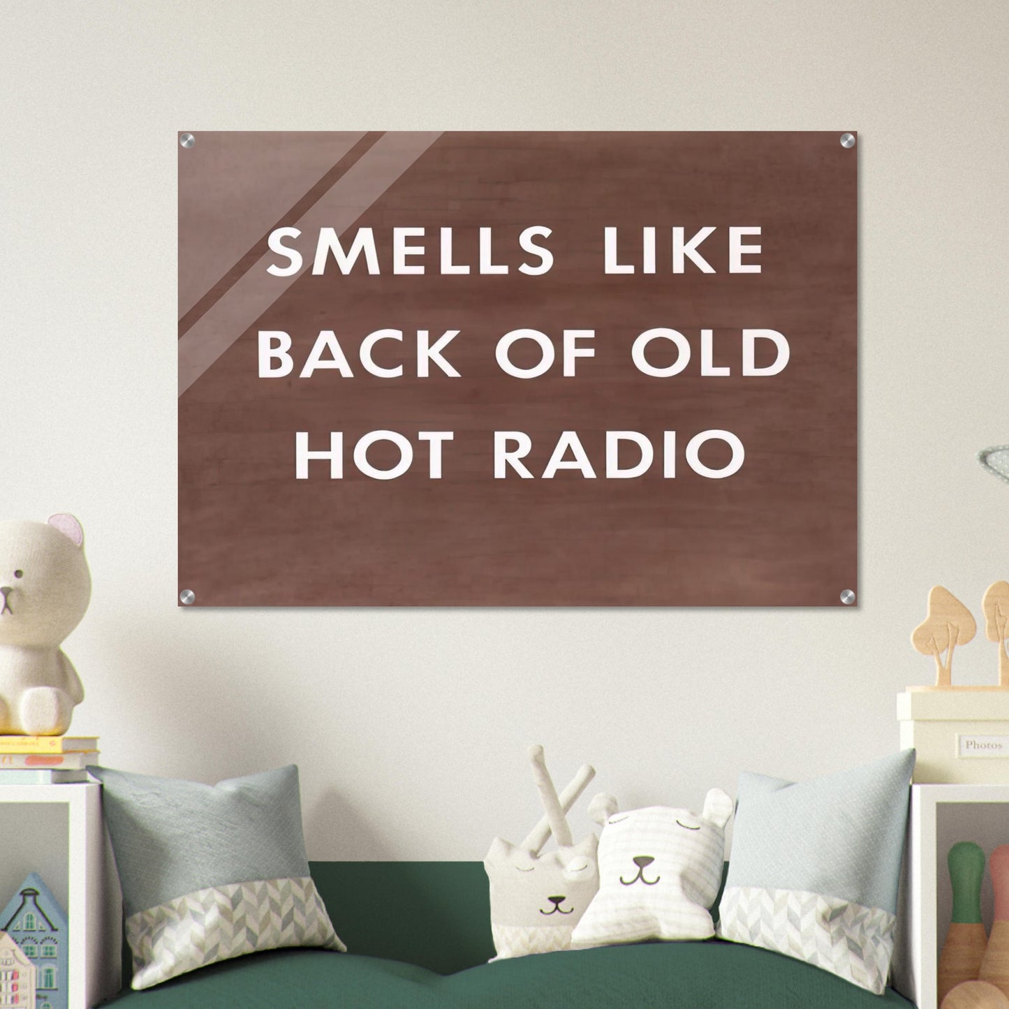 SMELLS LIKE BACK OF OLD HOT RADIO 1976 - Edward Ruscha Acrylic Print - 70x100 cm / 28x40″ inches