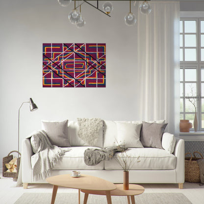 Spanish Door Design Purple - 1959 - Alfred Jensen Brushed Aluminum Print - 70x100 cm / 28x40 inches | Alfred Jensen Aluminum Print | Alfred Jensen Prints