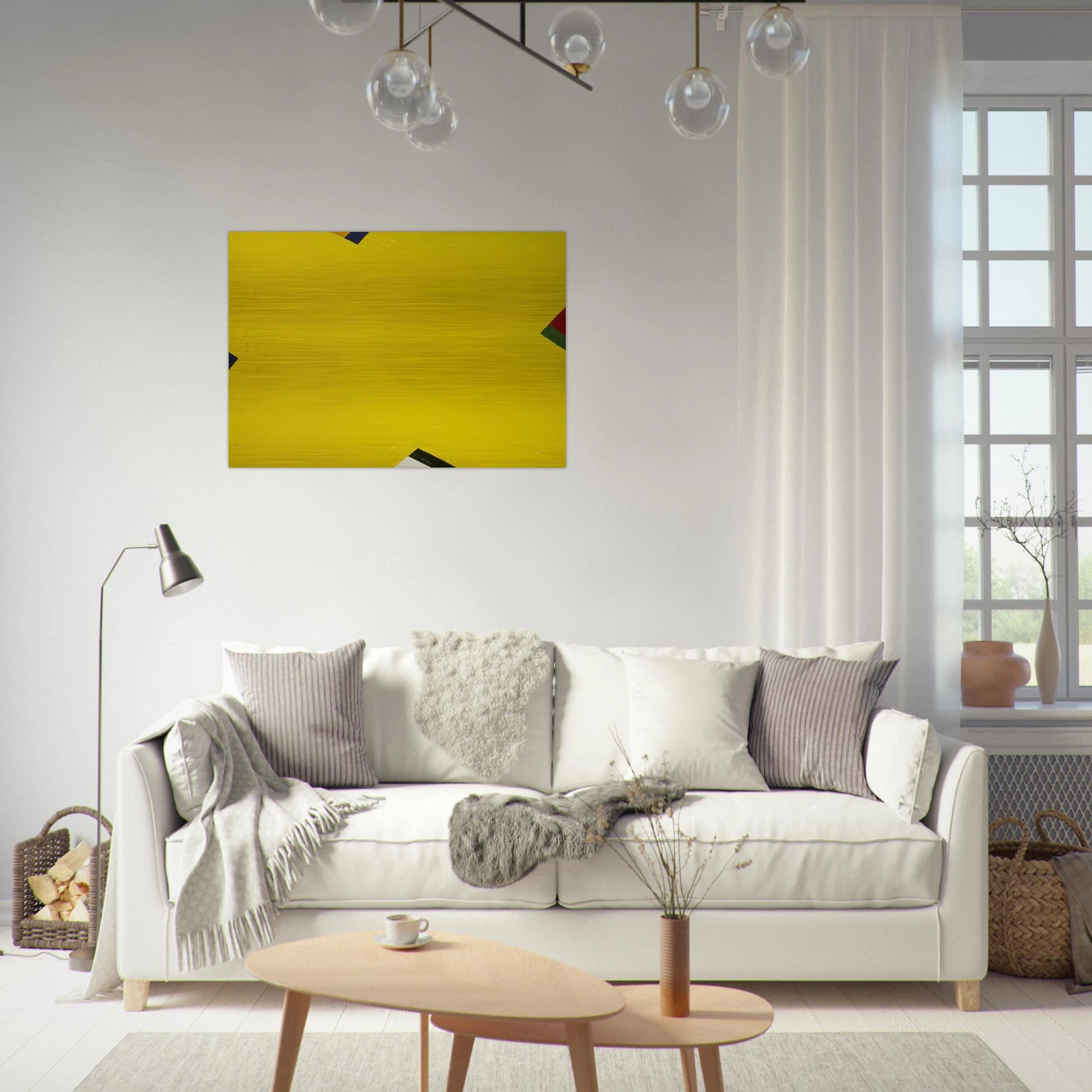 Yellow - Al Held Brushed Aluminum Print - 70x100 cm / 28x40 inches | Al Held Aluminum Print | Al Held Prints