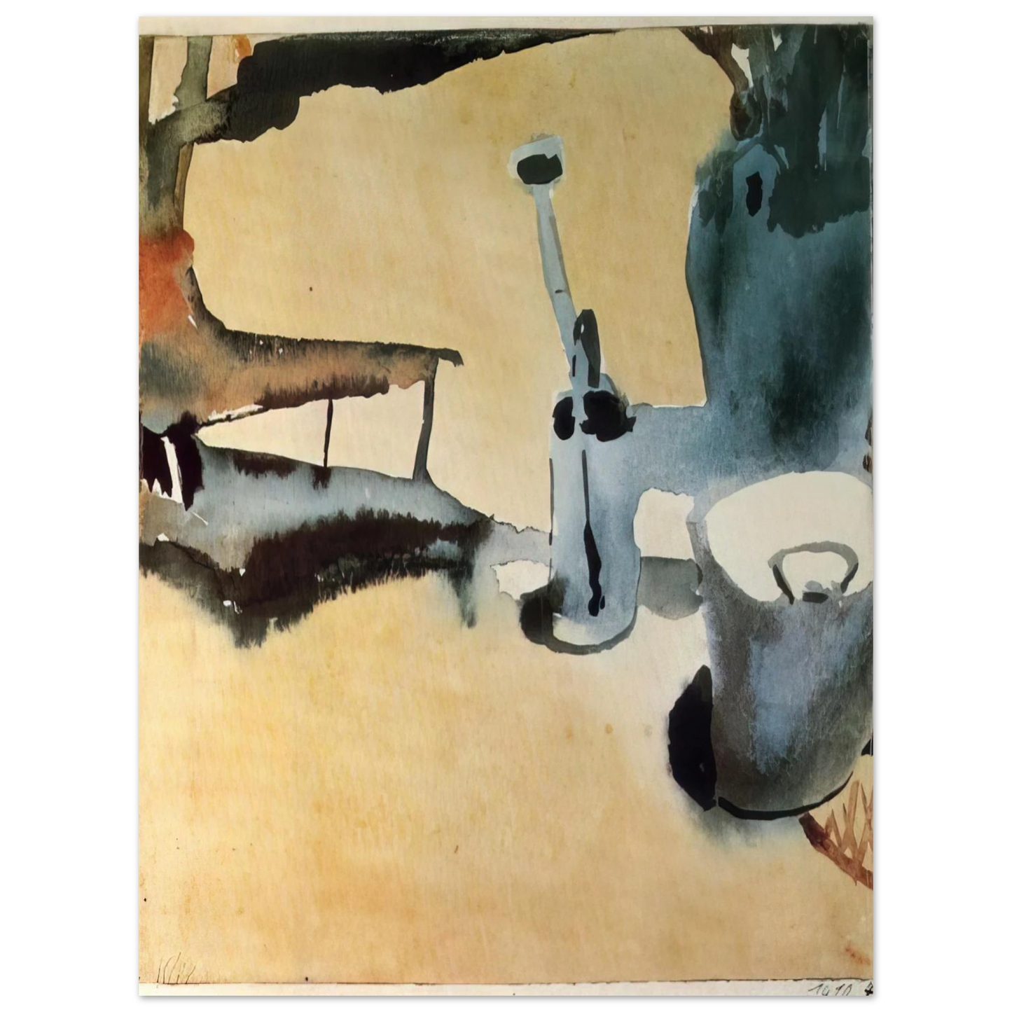 Paul Klee - FLOWER STAND WITH WATERING CAN AND BUCKET 1910  75x100 cm / 30x40inches Fine Art Poster