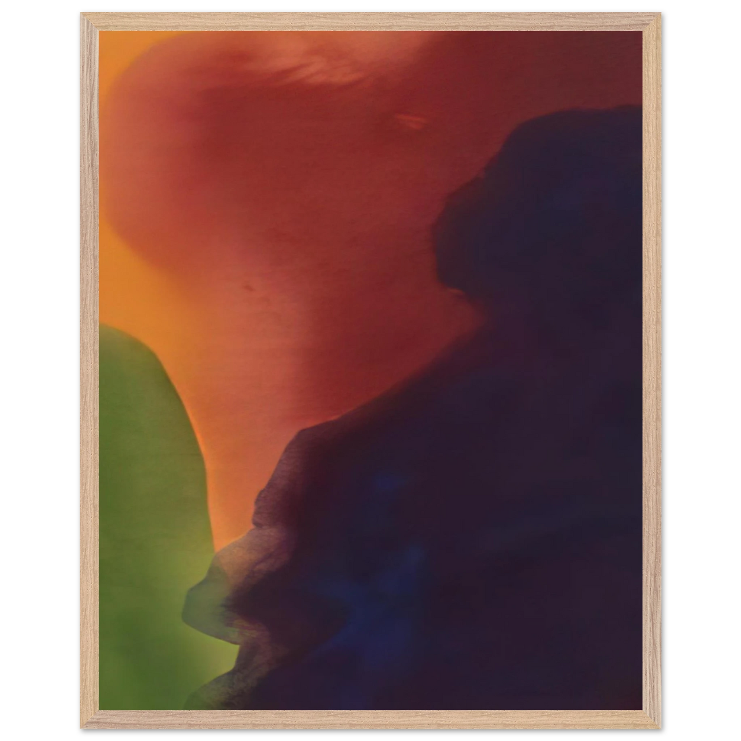 Helen Frankenthaler - Blue Atmosphere III - 1963 Wall art - 30x45 cm / 12x18 inches - Premium Wooden Framed Poster With Fine Art Paper-canvas - Wood frame