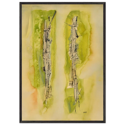 Untitled - 1940 N3 - Wols 70x100 cm / 28x40 inches Framed Art Print – Black Wooden Frame