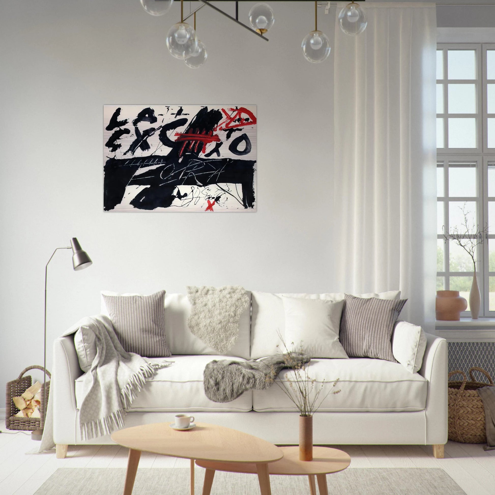 NEGRE I ROIG III FORA 1976 - Antoni Tapies Brushed Aluminum Print - 70x100 cm / 28x40 inches | Antoni Tapies Aluminum Print | Antoni Tapies Prints