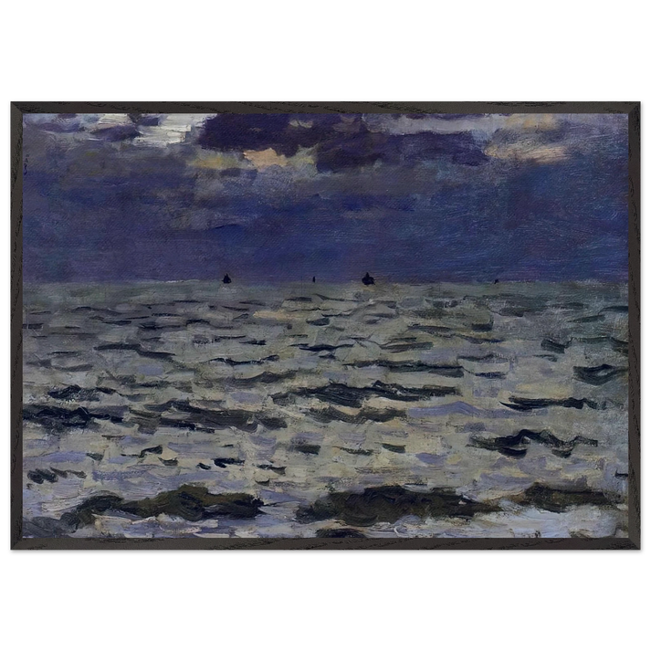 Seascape N2 - claude monet 70x100 cm / 28x40 inches Framed Art Print – Black Wooden Frame
