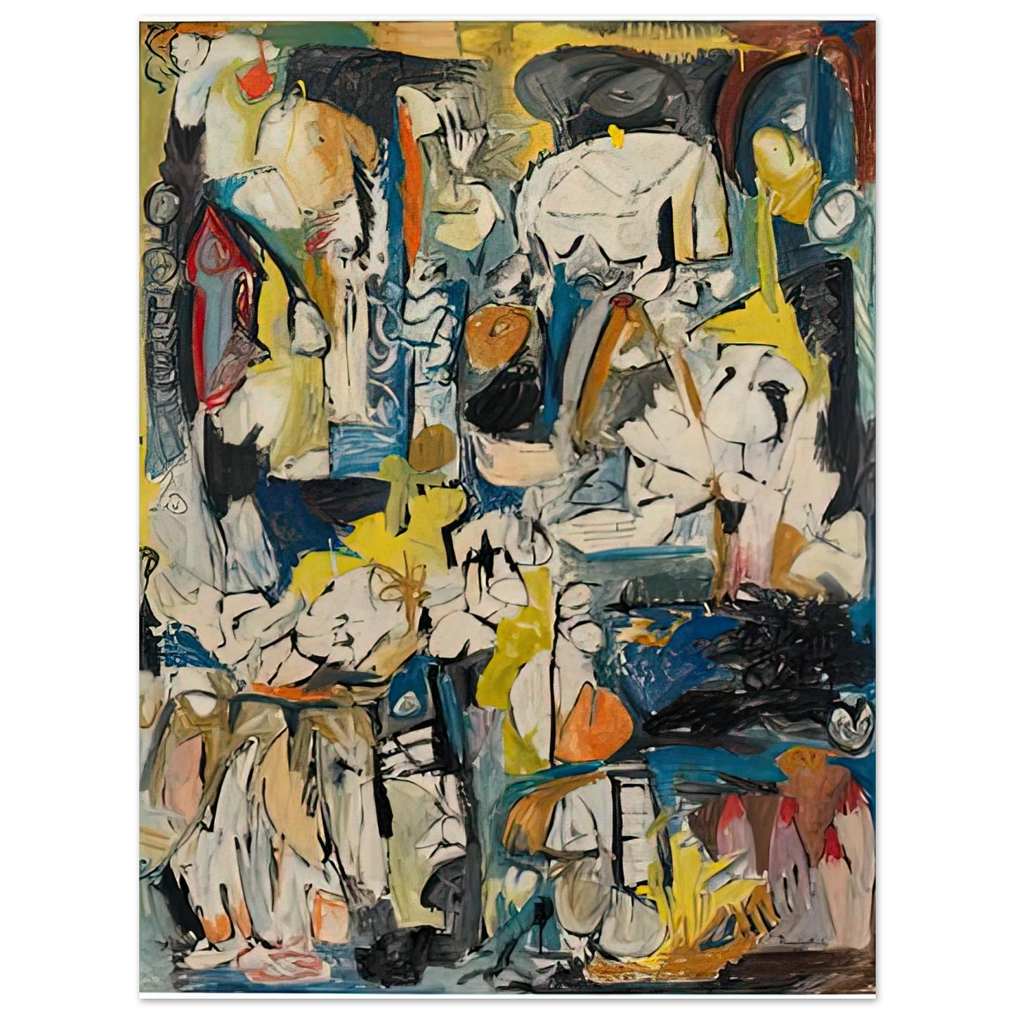 Helen Frankenthaler - Village, 1951- Wall Art - 21x29.7 cm / 8x12" - Fine Art Poster-canvas - -