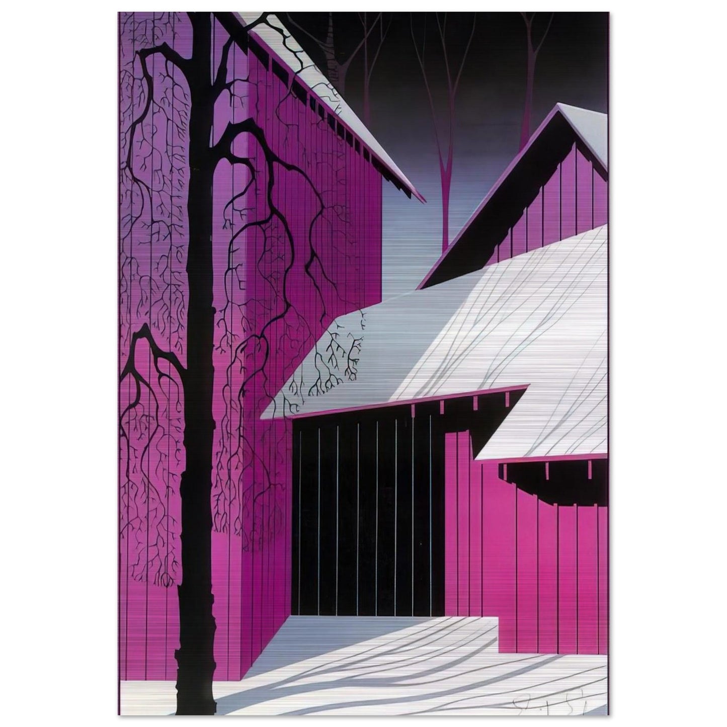 Amethyst - Eyvind Earle Brushed Aluminum Print - 70x100 cm / 28x40 inches | Eyvind Earle Aluminum Print | Eyvind Earle Prints