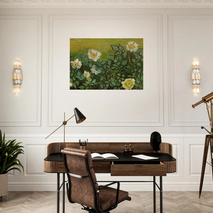 Wild Roses - Vincent van Gogh Brushed Aluminum Print - 70x100 cm / 28x40 inches | Vincent van Gogh Aluminum Print | Vincent van Gogh Prints