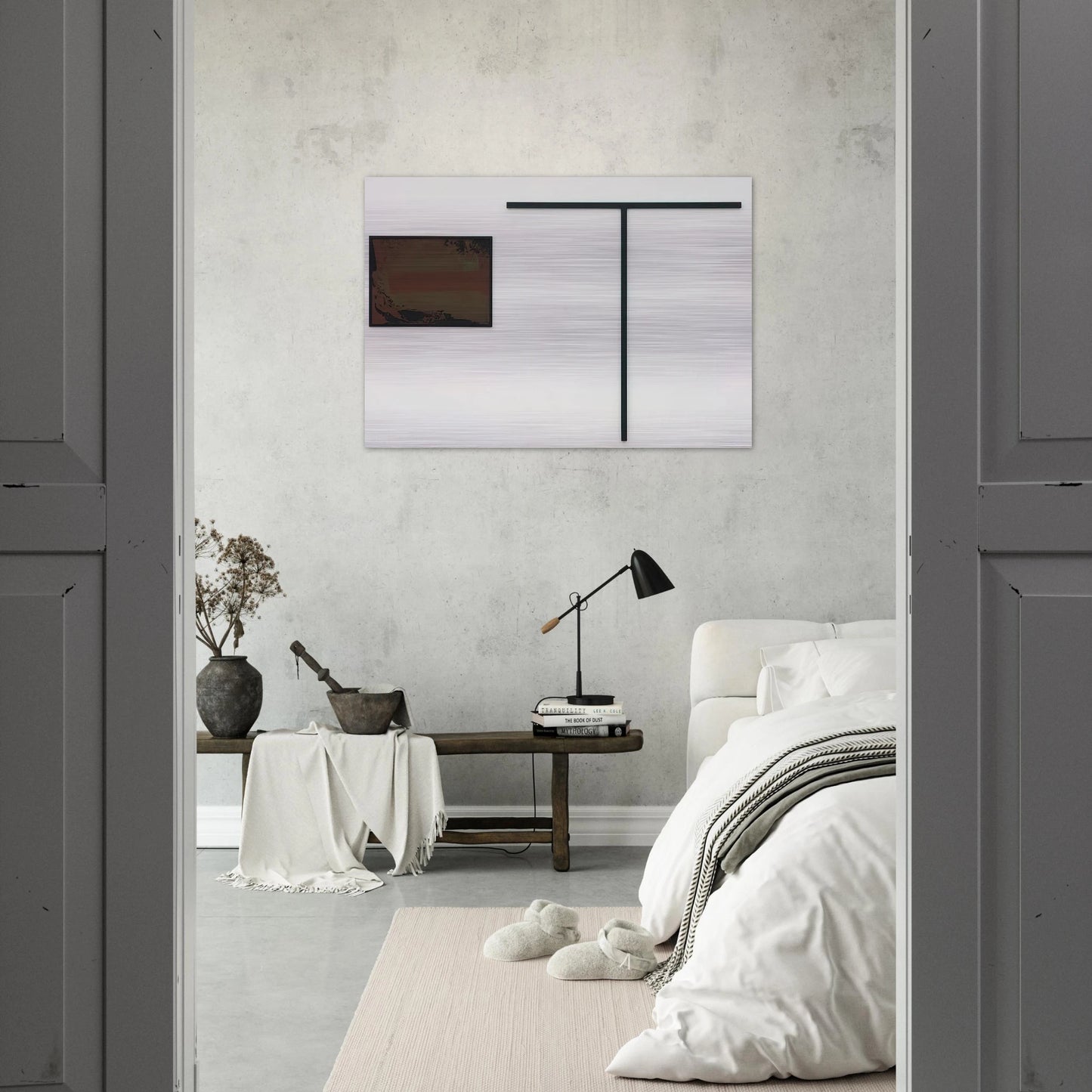 UNTITLED T FORMIGES OBJEKT MIT GOUACHE 1972 - BLINKY PALERMO Brushed Aluminum Print - 70x100 cm / 28x40 inches | BLINKY PALERMO Aluminum Print | BLINKY PALERMO Prints