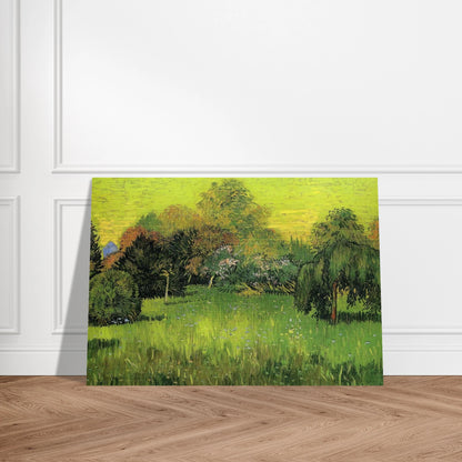 Public Park with Weeping Willow The Poet s Garden I - Vincent van Gogh Brushed Aluminum Print - 70x100 cm / 28x40 inches | Vincent van Gogh Aluminum Print | Vincent van Gogh Prints