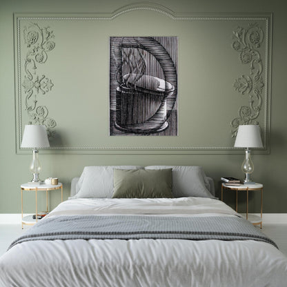 INITIAL D - MC Escher Brushed Aluminum Print - 70x100 cm / 28x40 inches | MC Escher Aluminum Print | MC Escher Prints