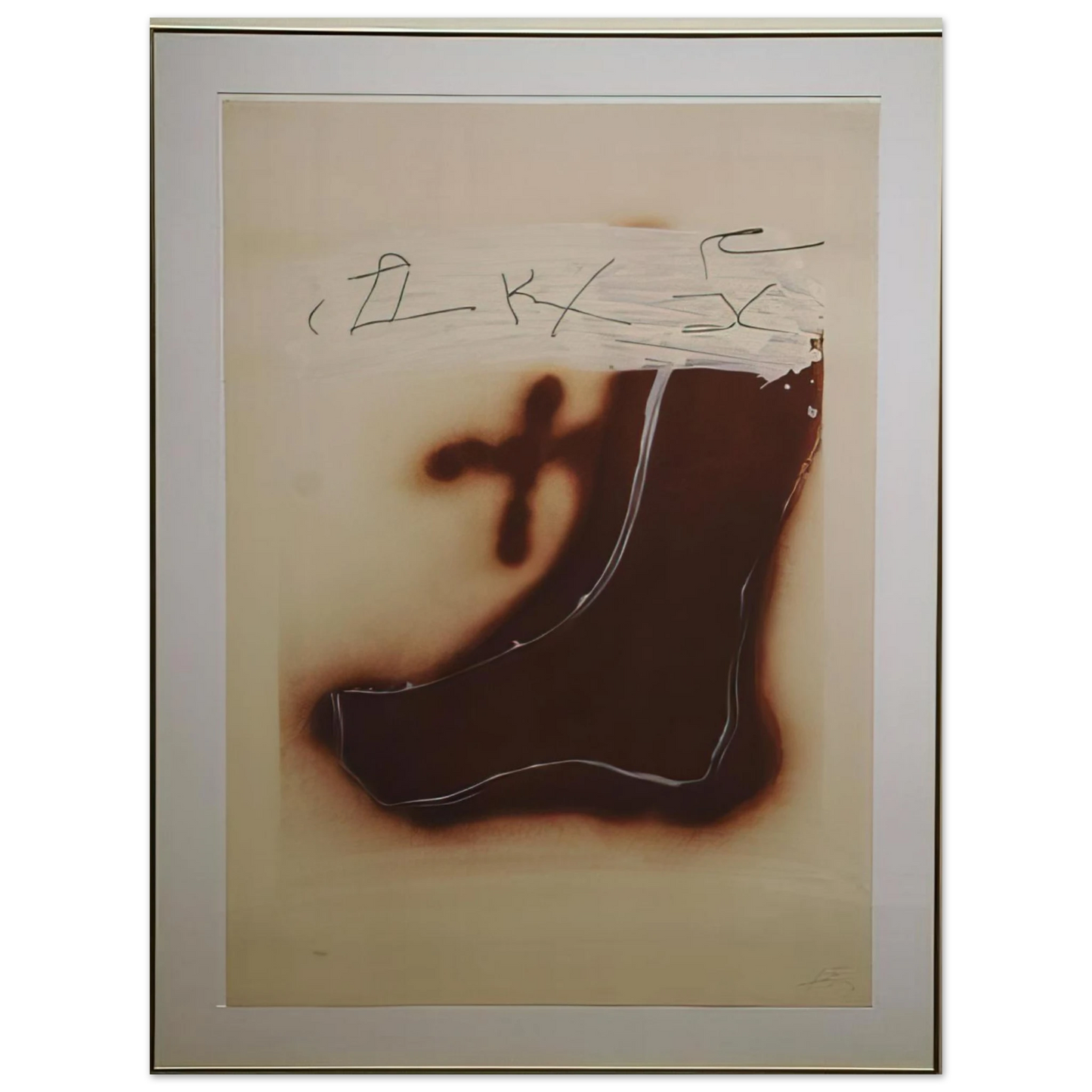 Antoni Tapies - PIED MARRON 1982  75x100 cm / 30x40inches Fine Art Poster