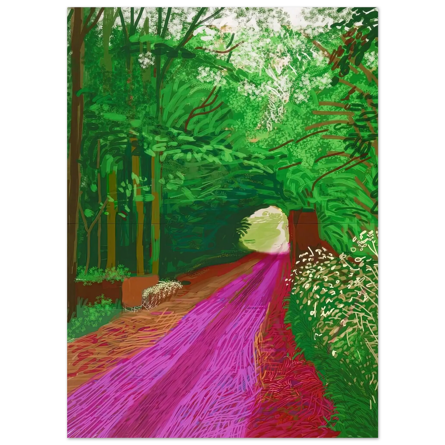 David Hockney - David Hockney Wall art - 13x18 cm / 5x7 inches - Premium Wooden Framed Poster With Fine Art Paper - Wood frame