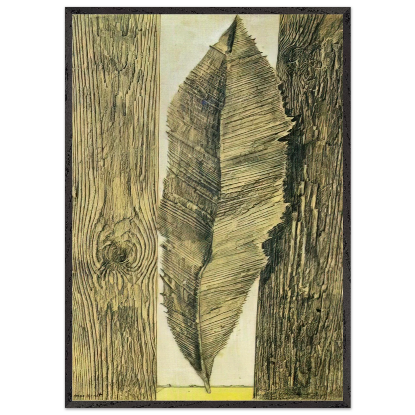 Leaf customs - Max Ernst 70x100 cm / 28x40 inches Framed Art Print – Black Wooden Frame