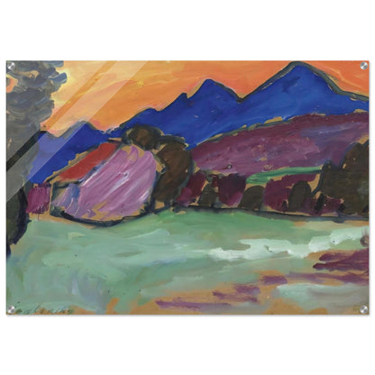ROTER ABEND BLAUE BERGE 1910 - Alexej von Jawlensky Acrylic Print - 70x100 cm / 28x40″ inches | Alexej von Jawlensky Wall Art | Alexej von Jawlensky Prints