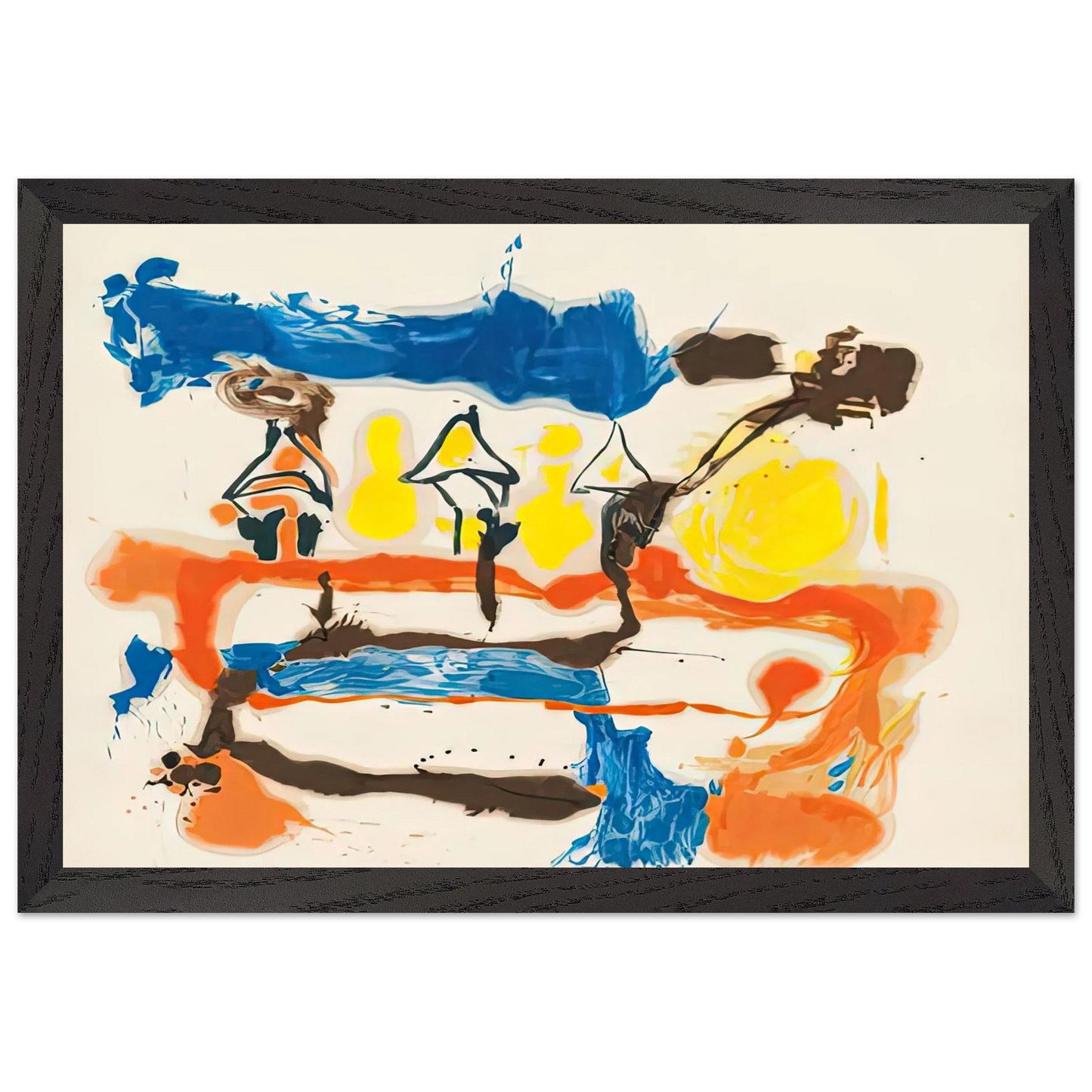 Helen Frankenthaler - Fable, 1961- Wall Art - 30x40 cm / 12x16 inches - Premium Wooden Framed Poster With Fine Art Paper-canvas - Black frame