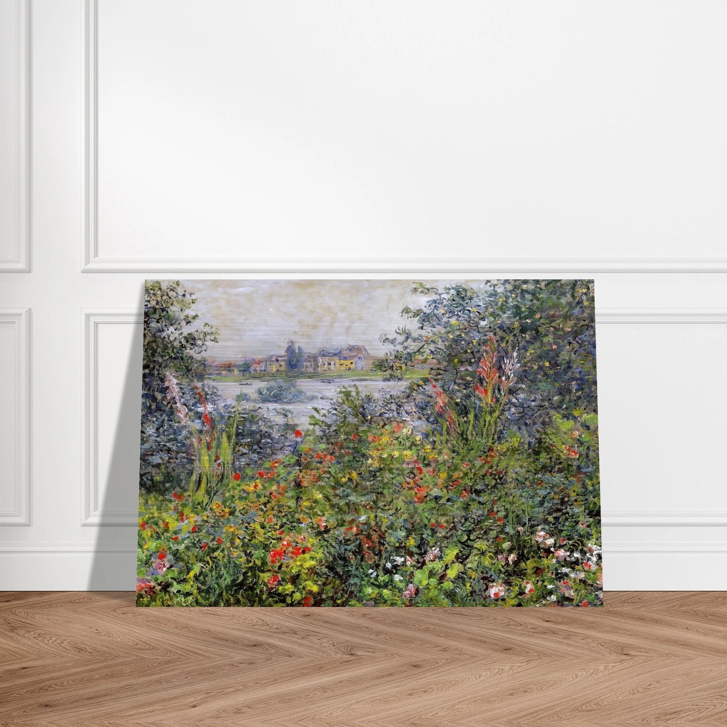 Flowers at Vetheuil - claude monet Brushed Aluminum Print - 70x100 cm / 28x40 inches | claude monet Aluminum Print | claude monet Prints