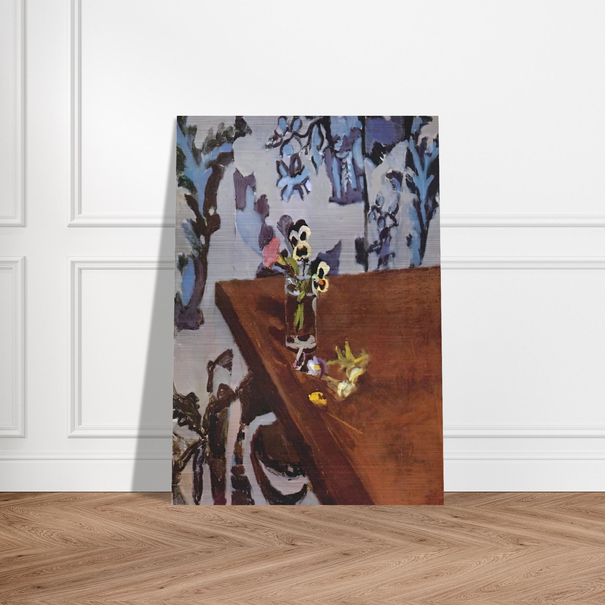 PANSIES ON A TABLE 1919 - Henri Matisse Brushed Aluminum Print - 70x100 cm / 28x40 inches | Henri Matisse Aluminum Print | Henri Matisse Prints