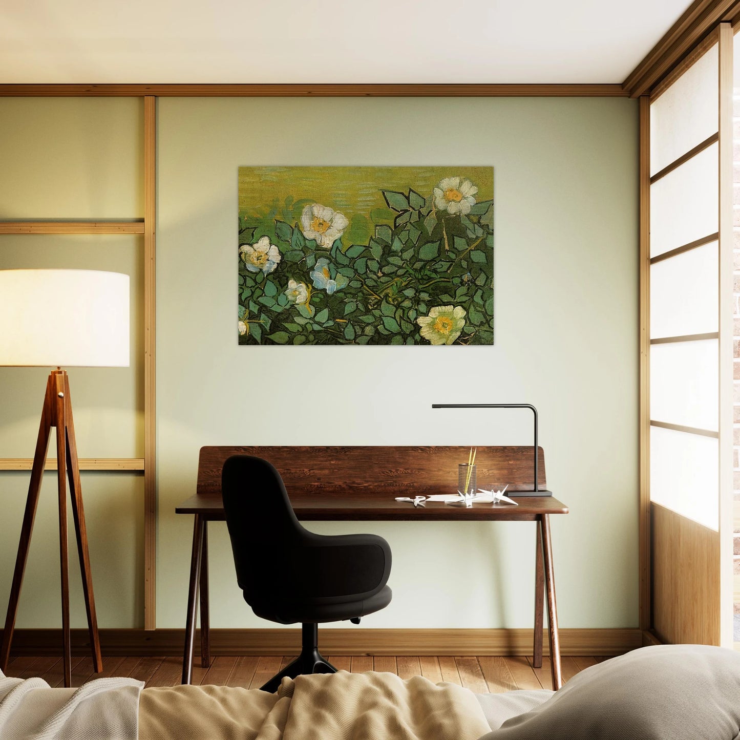 Wild Roses - Vincent van Gogh Brushed Aluminum Print - 70x100 cm / 28x40 inches | Vincent van Gogh Aluminum Print | Vincent van Gogh Prints