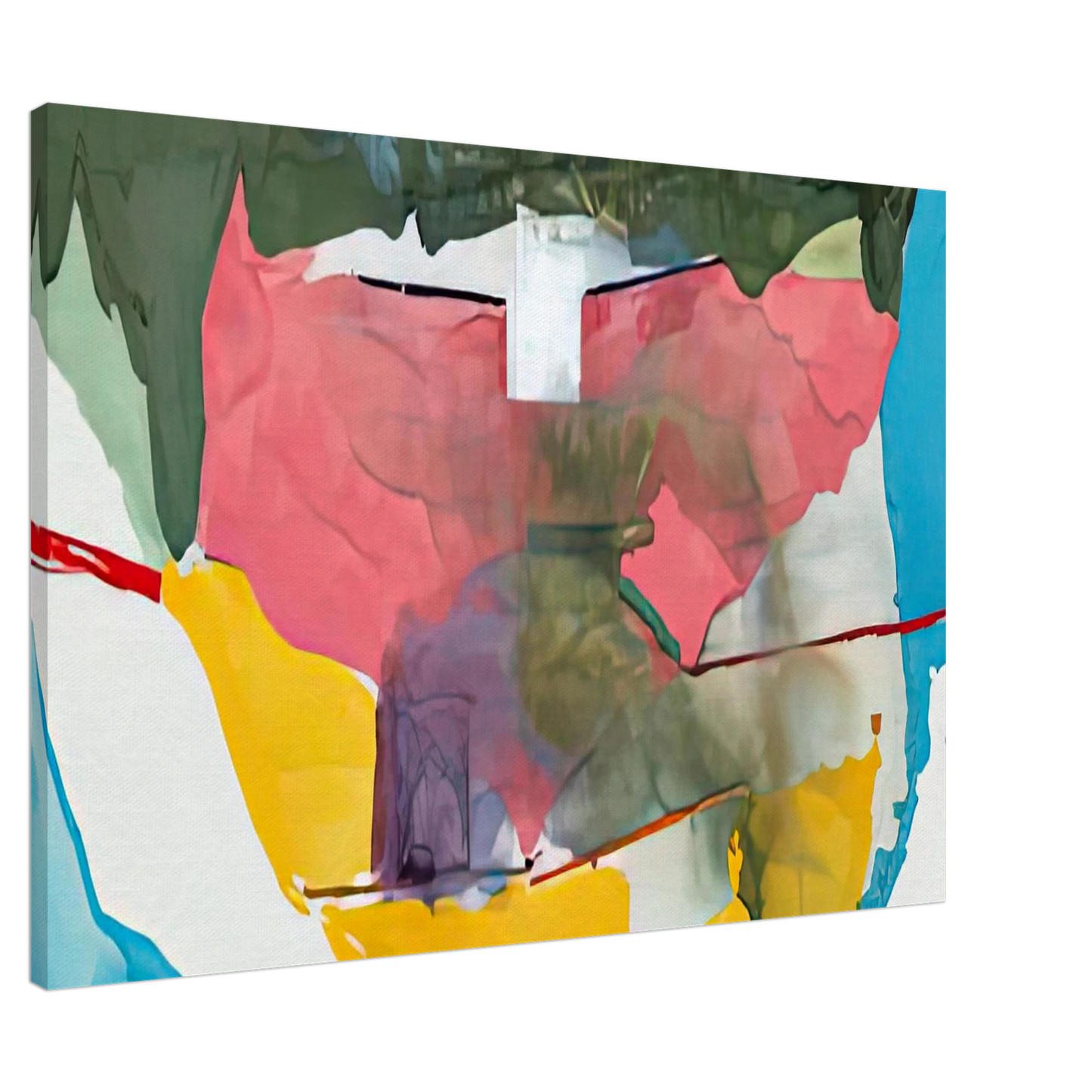 Helen Frankenthaler - Off White Square, 1973- Wall Art - 60x80 cm / 24x32 inches - Premium Wooden Framed Poster With Fine Art Paper-canvas - Black frame