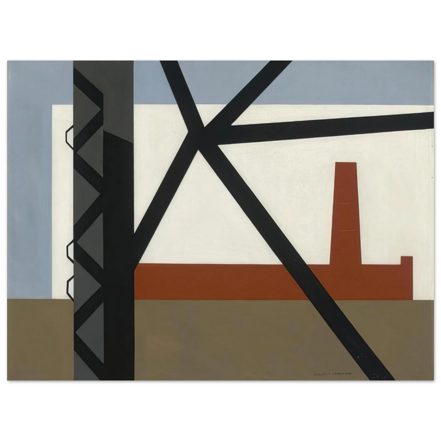 Ralston Crawford - From the Bridge - 1942  75x100 cm / 30x40inches Fine Art Poster