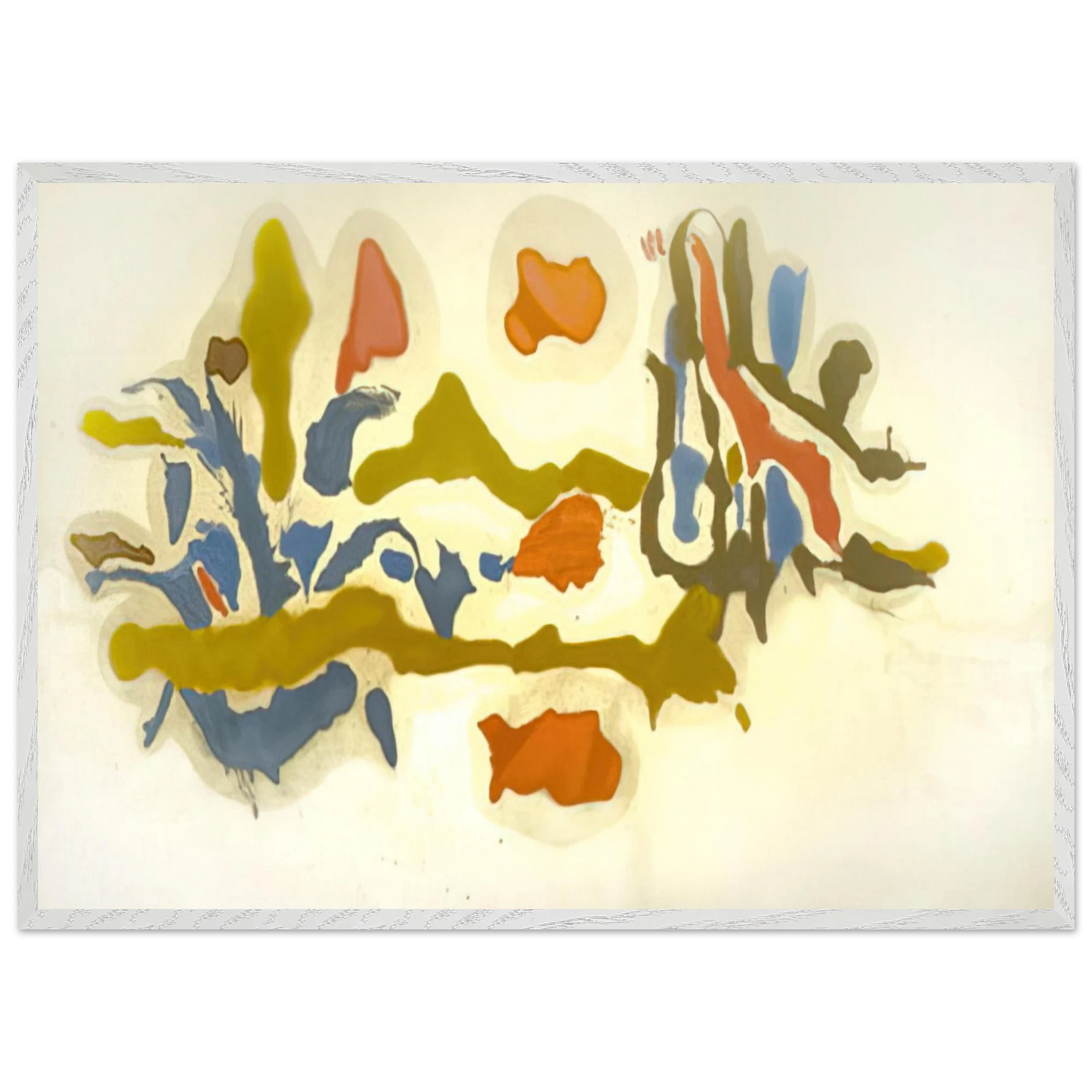 Helen Frankenthaler - Seascape with Dunes - 1962 Wall art - A2 (42 x 59.4  cm) - Premium Wooden Framed Poster With Fine Art Paper-canvas - Black frame