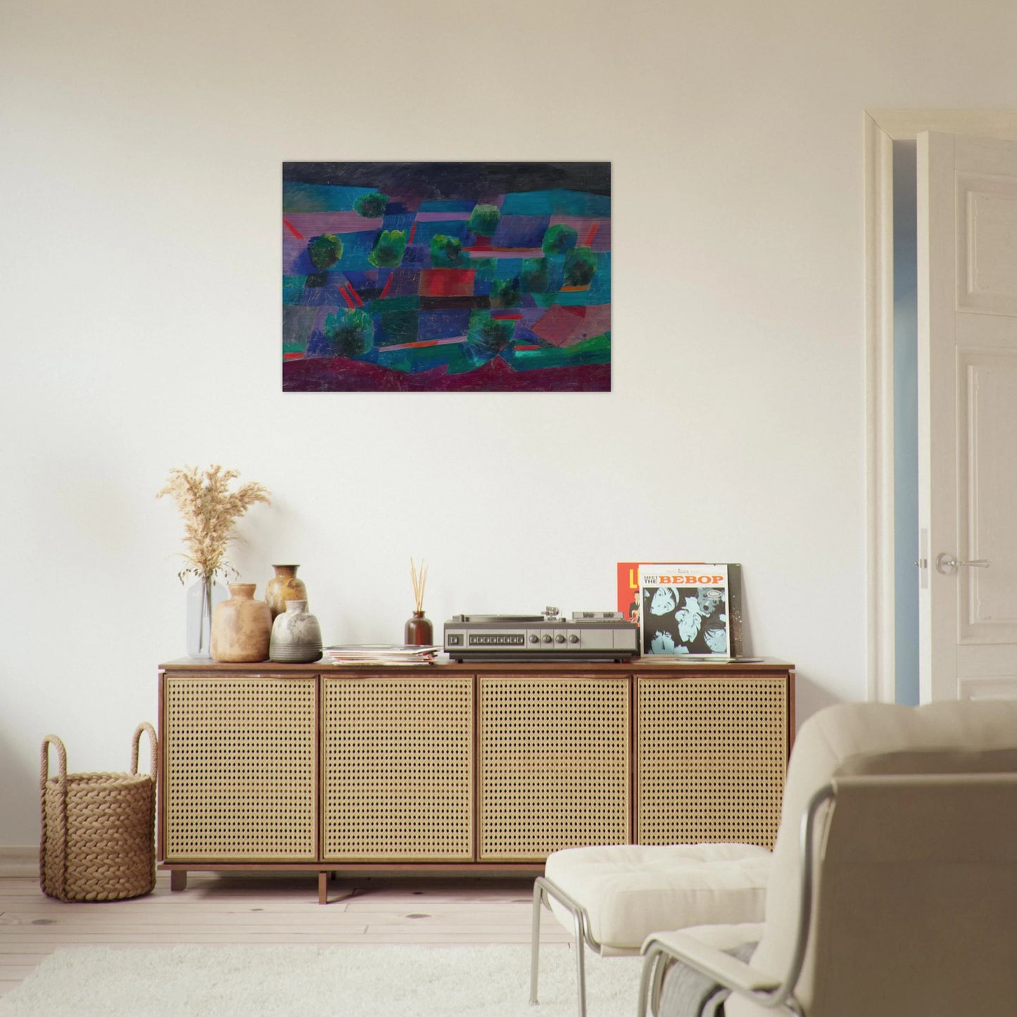 Moonlit Landscape - 1958 - Johannes Itten Brushed Aluminum Print - 70x100 cm / 28x40 inches | Johannes Itten Aluminum Print | Johannes Itten Prints
