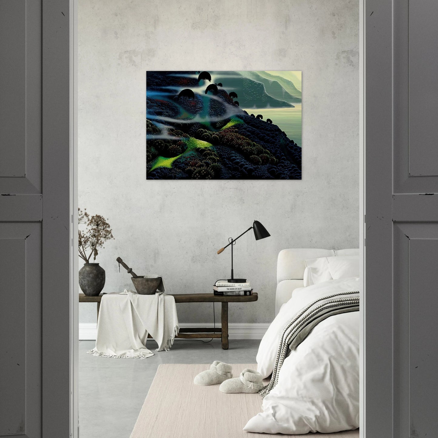 Ocean Paradise - Eyvind Earle Brushed Aluminum Print - 70x100 cm / 28x40 inches | Eyvind Earle Aluminum Print | Eyvind Earle Prints