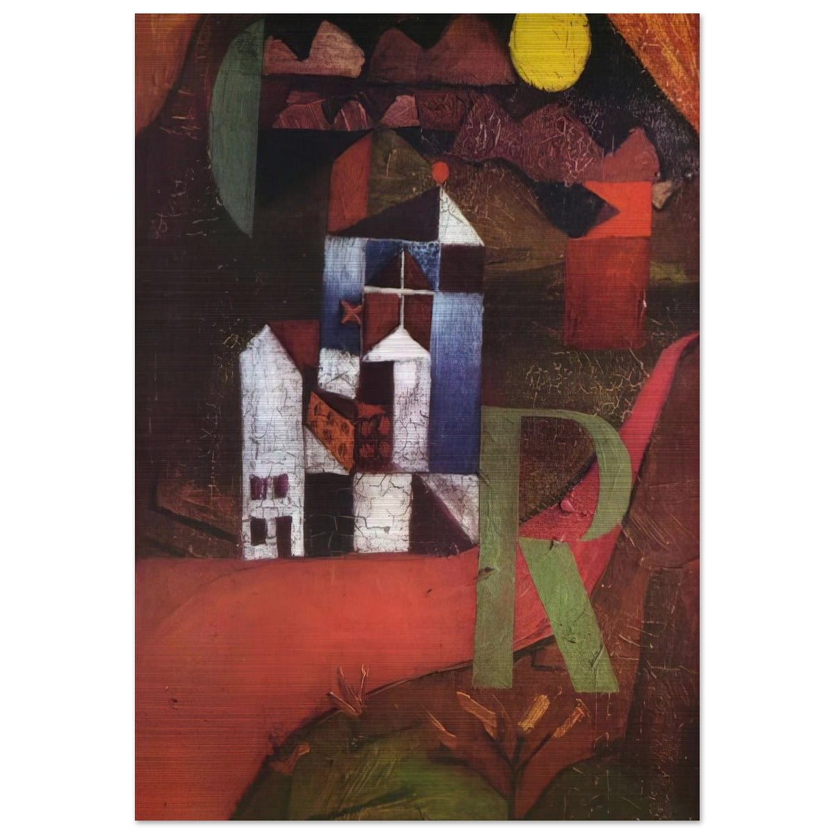 VILLA R 1919 - Paul Klee Brushed Aluminum Print - 70x100 cm / 28x40 inches | Paul Klee Aluminum Print | Paul Klee Prints