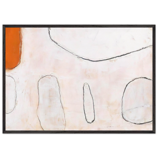 Orange and White - 1962 - William Scott 70x100 cm / 28x40 inches Framed Art Print – Black Wooden Frame