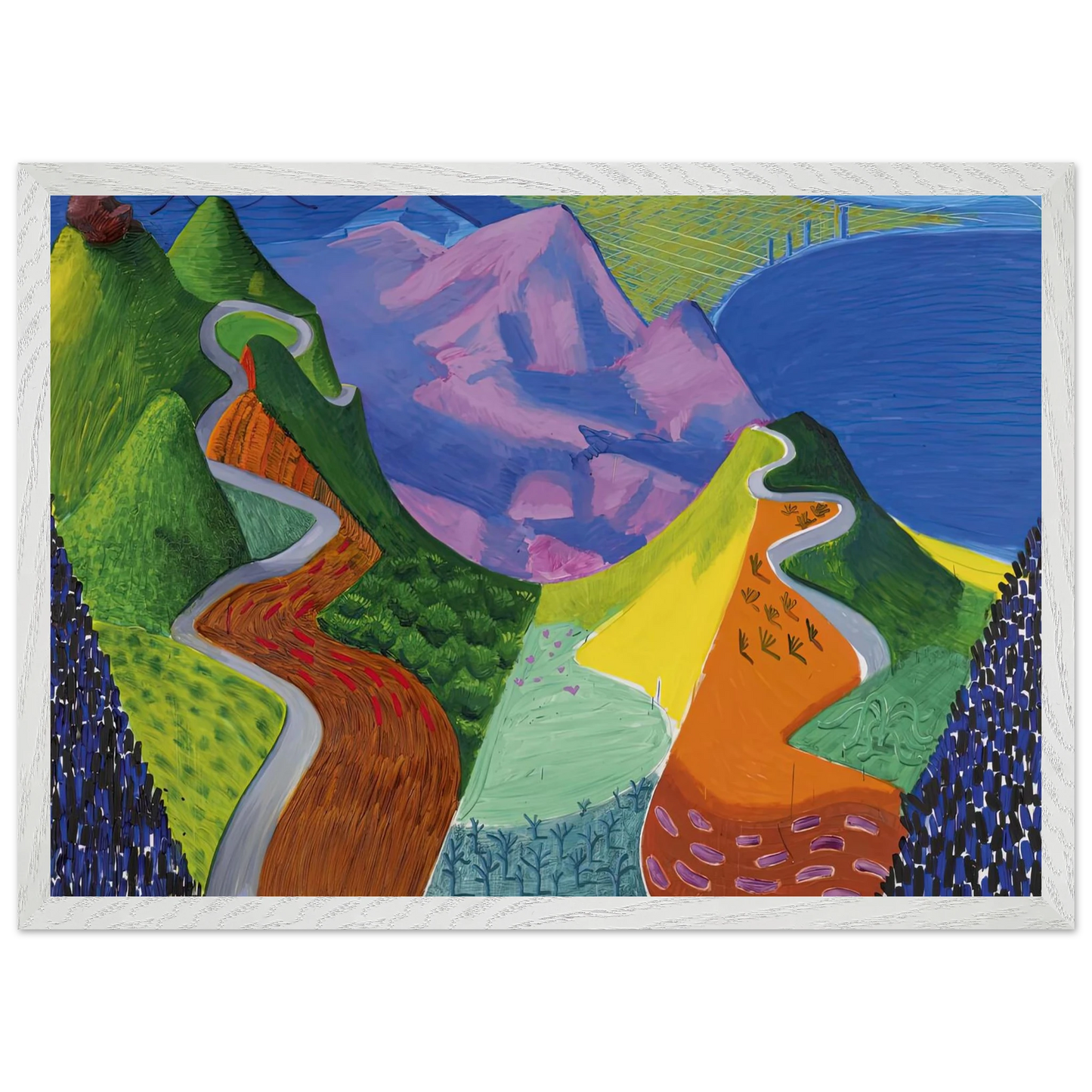 David Hockney - David Hockney Wall art - A2 (42 x 59.4  cm) - Premium Wooden Framed Poster With Fine Art Paper-canvas - Wood frame