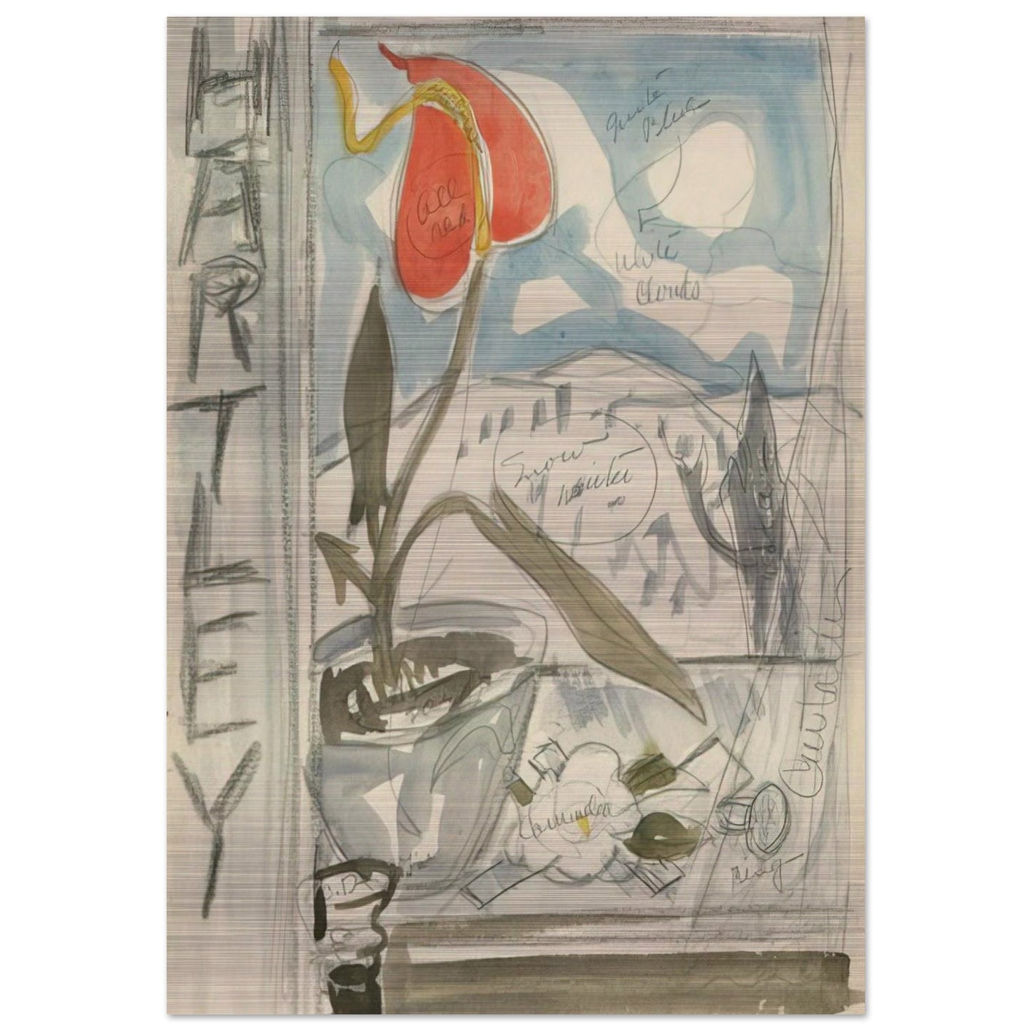 Study for Poster Portrait Marsden Hartley - 1924 - Charles Demuth Brushed Aluminum Print - 70x100 cm / 28x40 inches | Charles Demuth Aluminum Print | Charles Demuth Prints