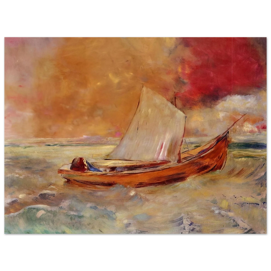 Odilon Redon - YELLOW BOAT  75x100 cm / 30x40inches Fine Art Poster