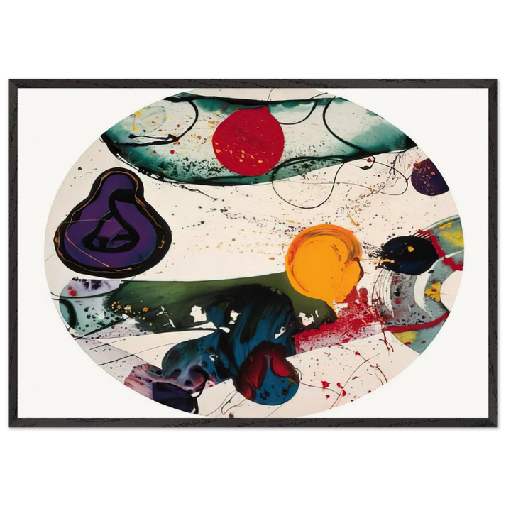 Lollipop  SF88-250  - Sam Francis 70x100 cm / 28x40 inches Framed Art Print – Black Wooden Frame