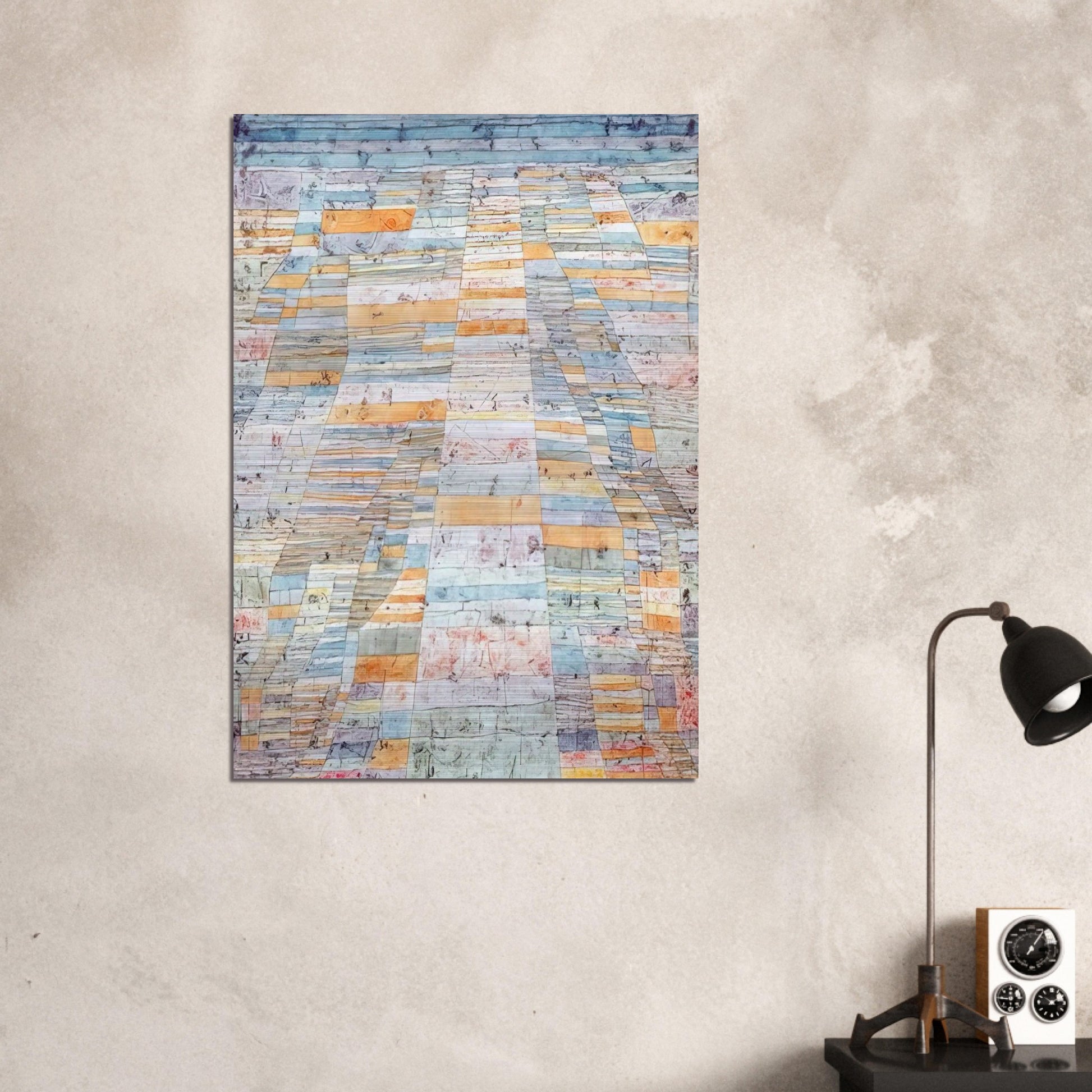 MAIN PATH AND BYWAYS 1929 - Paul Klee Brushed Aluminum Print - 70x100 cm / 28x40 inches | Paul Klee Aluminum Print | Paul Klee Prints