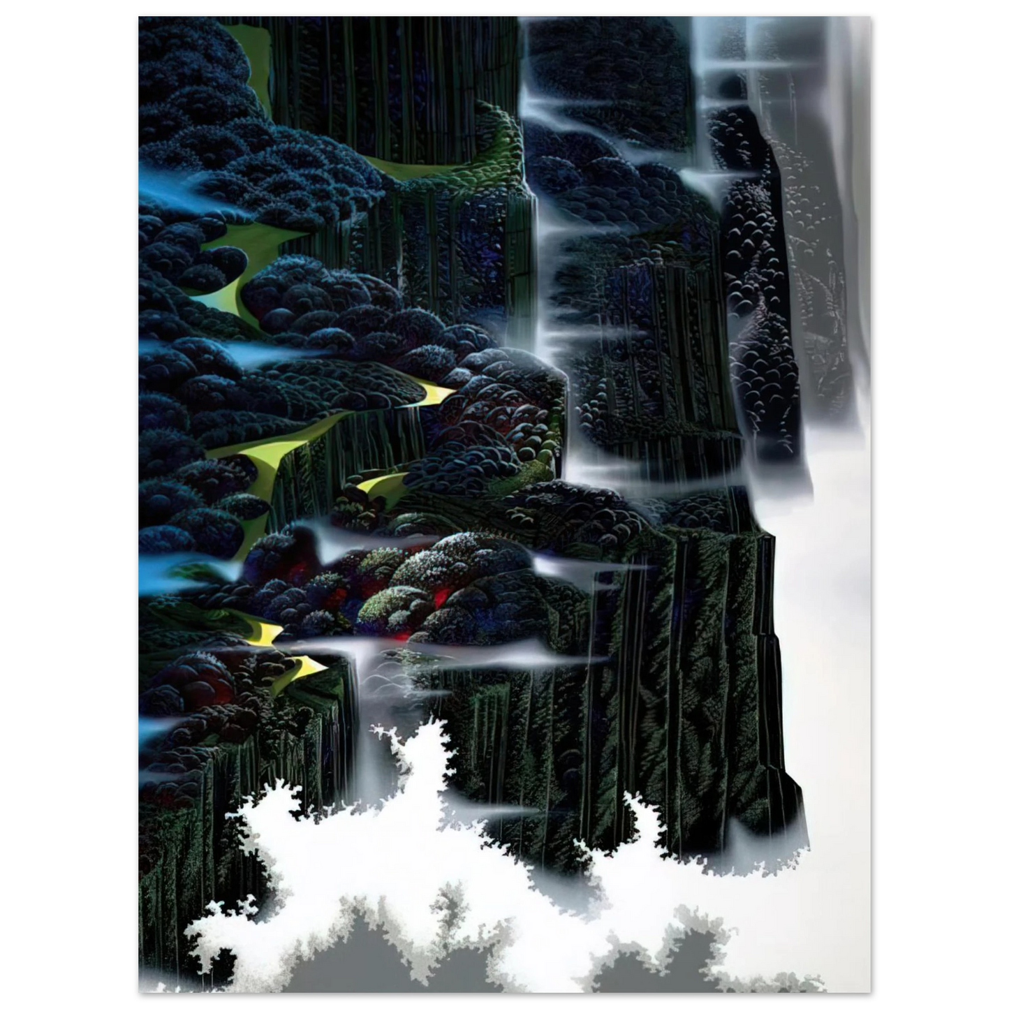 Eyvind Earle - Sea Cliffs Rising  75x100 cm / 30x40inches Fine Art Poster
