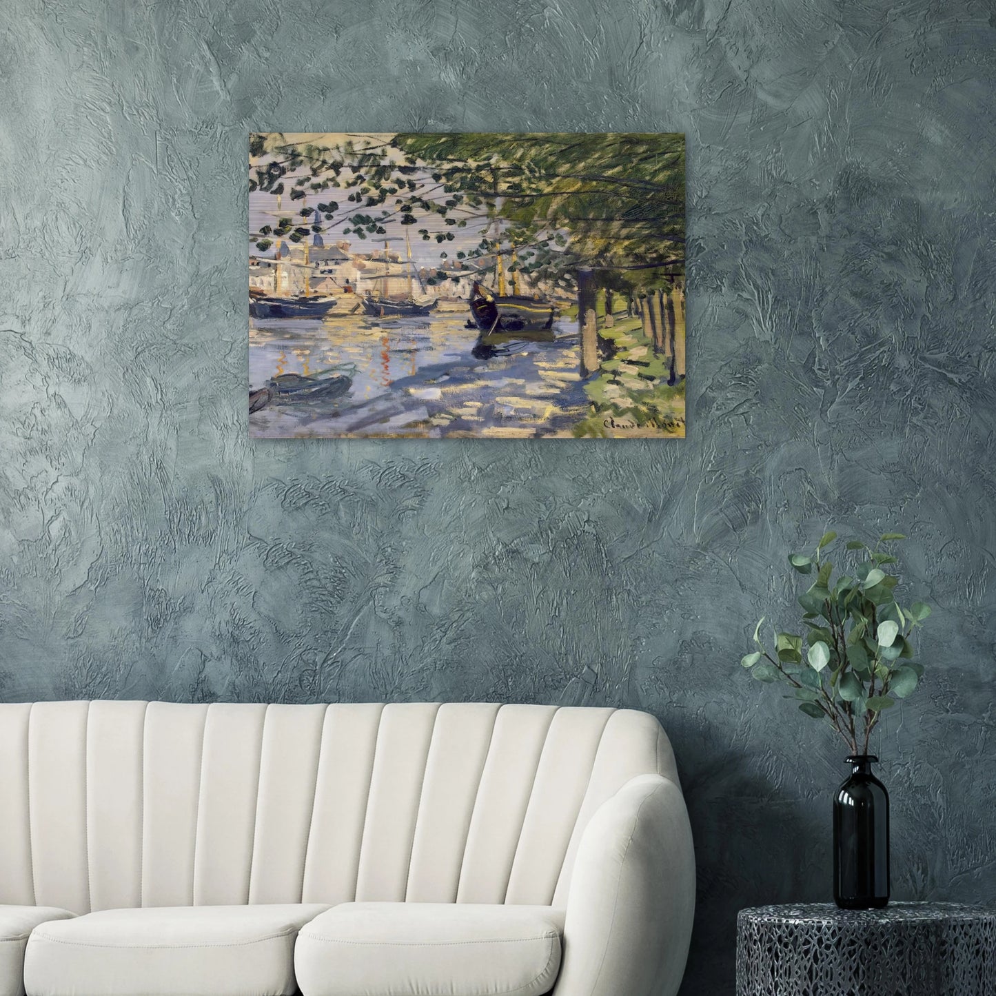 Seine at Rouen - claude monet Brushed Aluminum Print - 70x100 cm / 28x40 inches | claude monet Aluminum Print | claude monet Prints