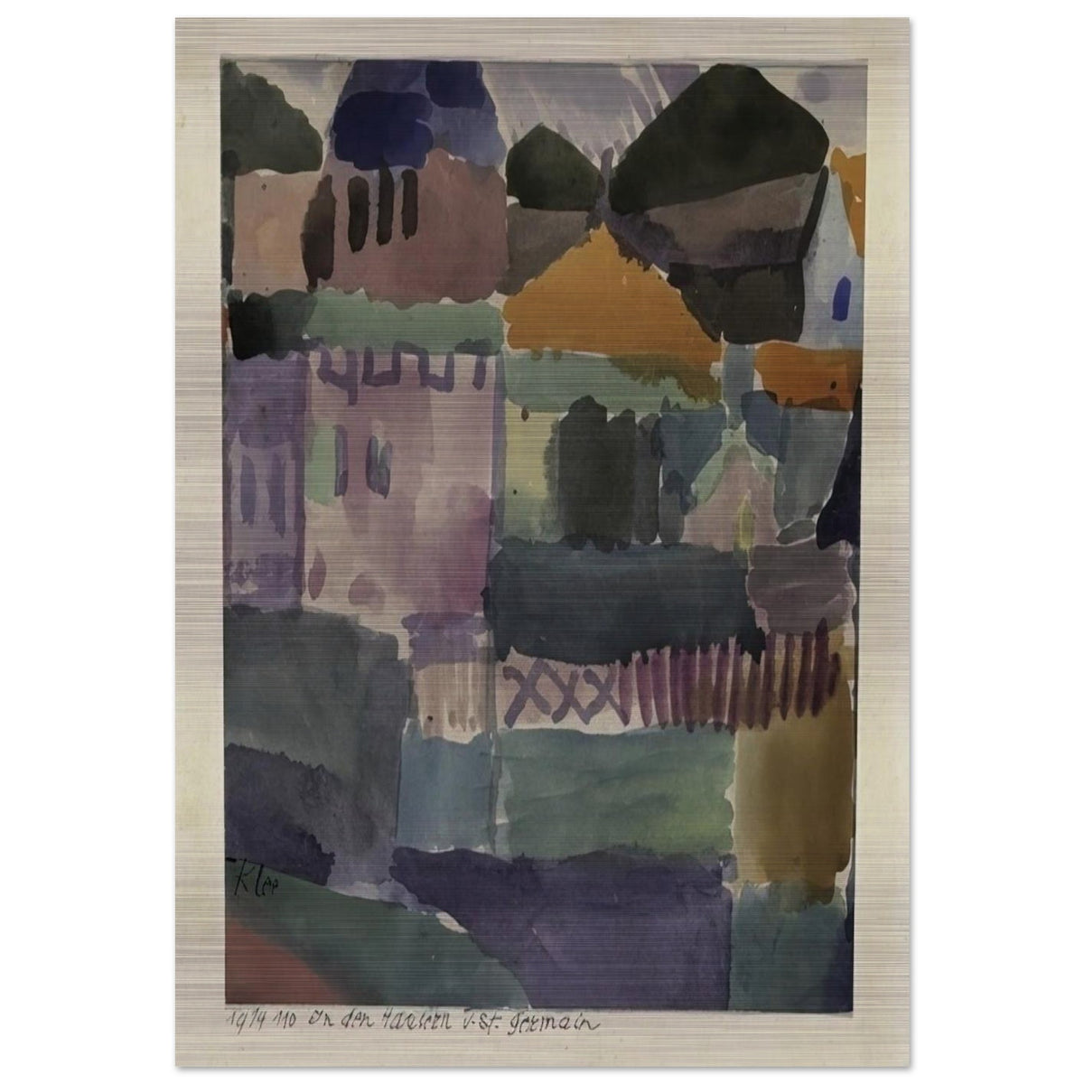 IN THE HOUSES OF ST GERMAIN 1914 - Paul Klee Brushed Aluminum Print - 70x100 cm / 28x40 inches | Paul Klee Aluminum Print | Paul Klee Prints