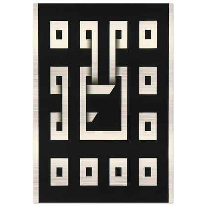 Clandestine Game XI - 1968 - Omar Rayo Brushed Aluminum Print - 70x100 cm / 28x40 inches | Omar Rayo Aluminum Print | Omar Rayo Prints