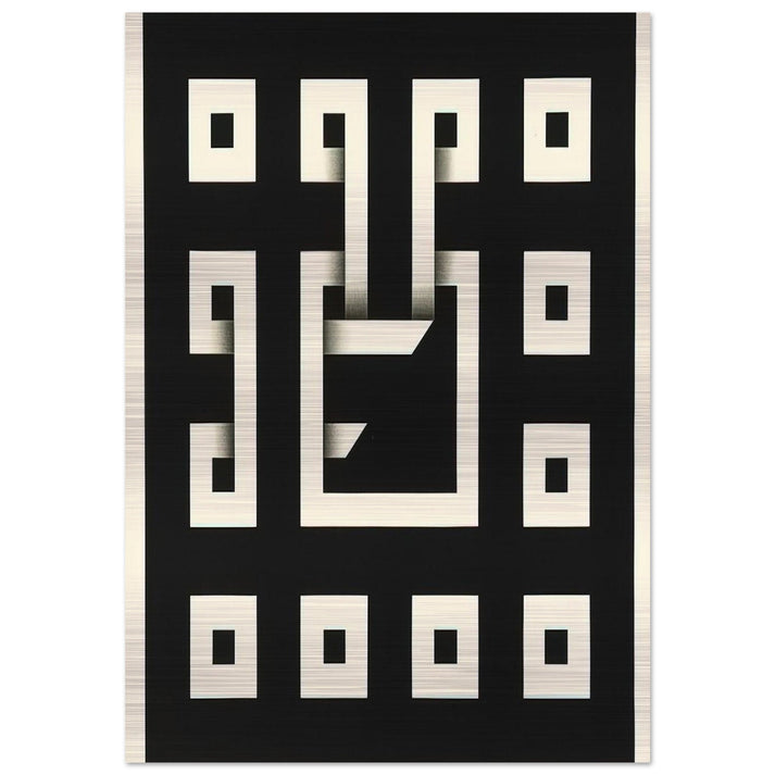 Clandestine Game XI - 1968 - Omar Rayo Brushed Aluminum Print - 70x100 cm / 28x40 inches | Omar Rayo Aluminum Print | Omar Rayo Prints