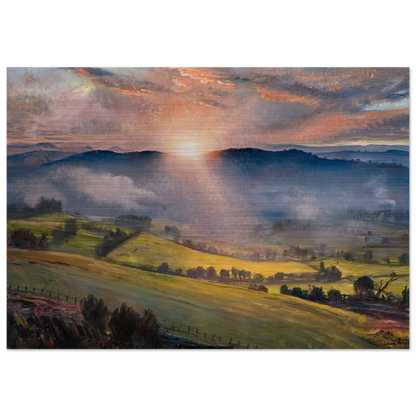 SUNDOWN 1947 - Laura Knight Brushed Aluminum Print - 70x100 cm / 28x40 inches | Laura Knight Aluminum Print | Laura Knight Prints