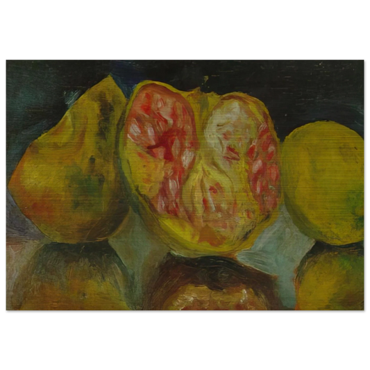 STILL LIFE POMEGRANATES - Salvador Dali Brushed Aluminum Print - 70x100 cm / 28x40 inches | Salvador Dali Aluminum Print | Salvador Dali Prints