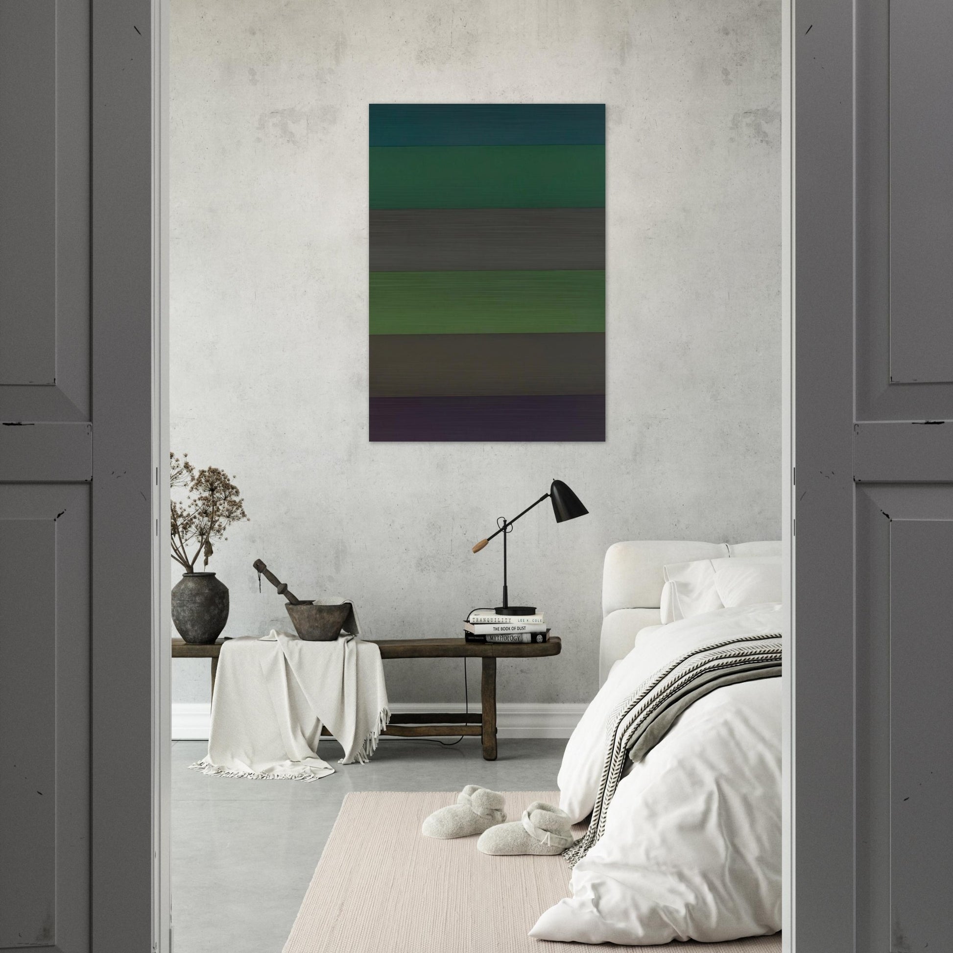 Horizontal Bands with Colors Superimposed - Sol LeWitt Brushed Aluminum Print - 70x100 cm / 28x40 inches | Sol LeWitt Aluminum Print | Sol LeWitt Prints