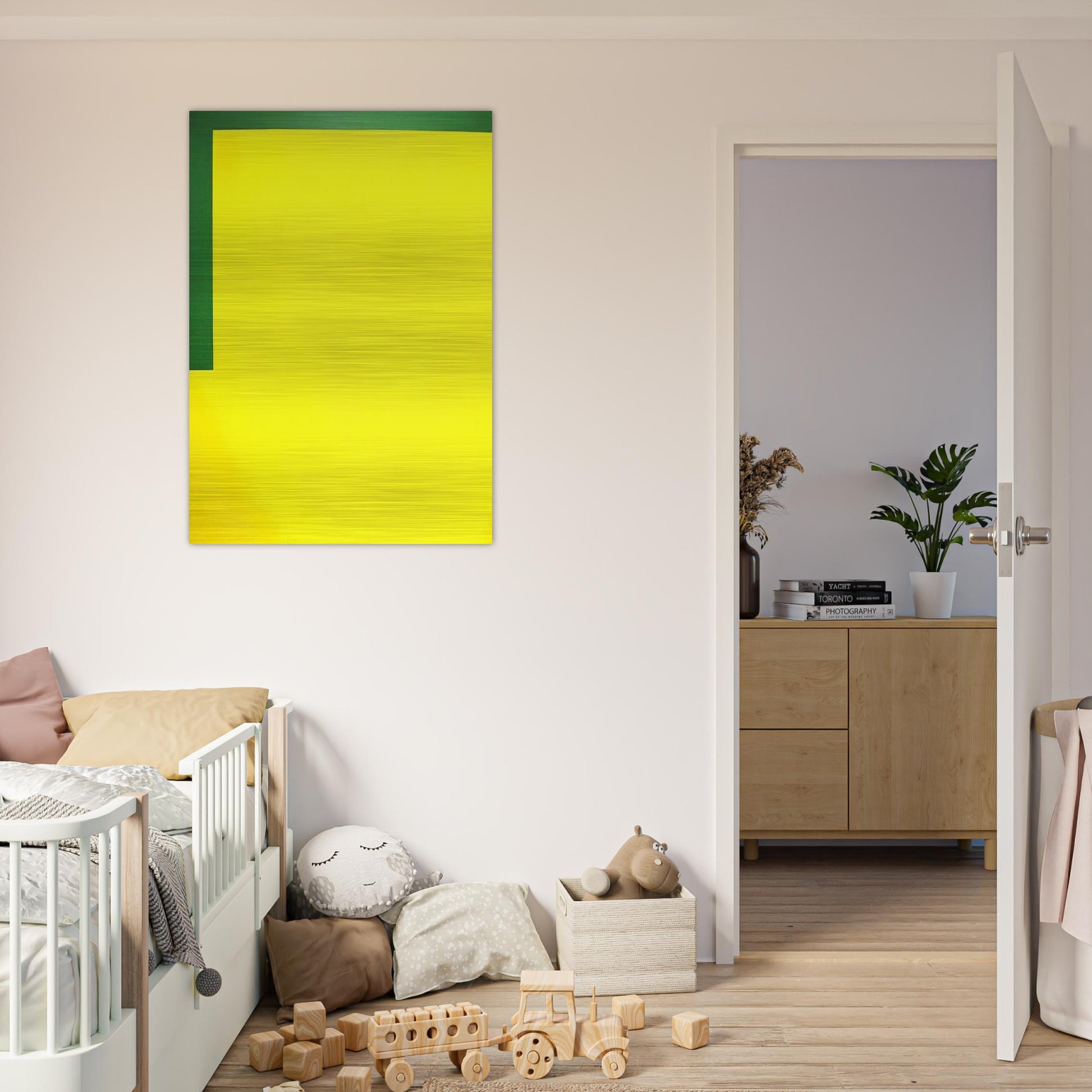 More yellow, less green - 1989 - Carmen Herrera Brushed Aluminum Print - 70x100 cm / 28x40 inches | Carmen Herrera Aluminum Print | Carmen Herrera Prints