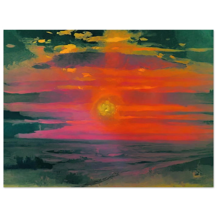 Arkhyp Kuindzhi - Sunset in the winter. A coast of the sea  75x100 cm / 30x40inches Fine Art Poster