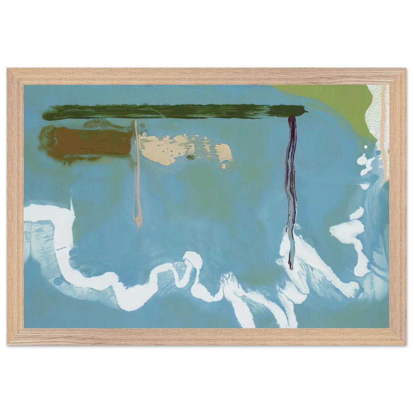 Helen Frankenthaler - Skywriting - 1997 Wall art - 13x18 cm / 5x7 inches - Premium Wooden Framed Poster With Fine Art Paper-canvas - White frame
